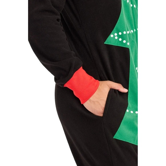 Tipsy Elves Black and Green Christmas Tree Onesie - L - Picture 4 of 5